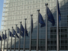 European Flags in front of the Berlaymont - Li...